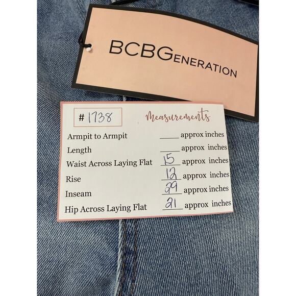 NWT BCBG Skater Straight Blue High Waisted Cotton Denim Jeans Pants Size 13/31 - Picture 9 of 9